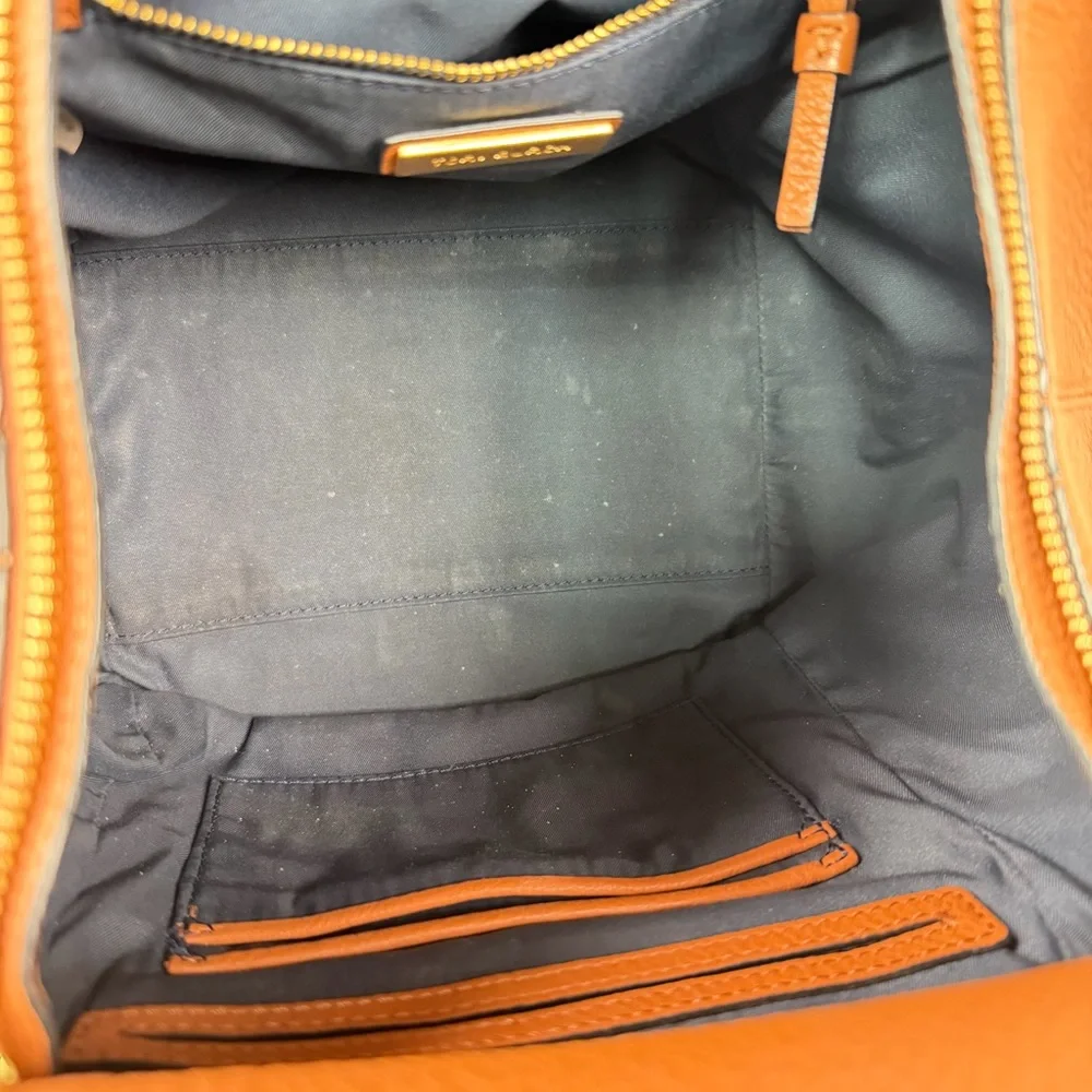 Tory Burch Brown Leather Half-Moon Top Handle Satchel Crossbody Bag - Picture 13 of 15